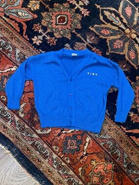 Tiny Cottons Royal Blue Girls' Sparkle Button-Front Cardigan